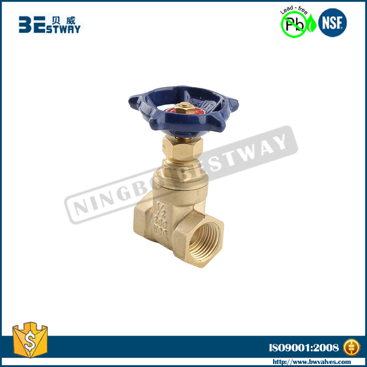NSF approved female thread brass stem gate valve (BW-LFG04)
